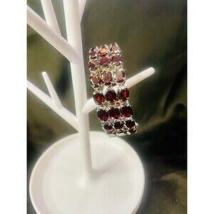 Rhodolite Garnet Heavy Sterling Bracelet 60 G